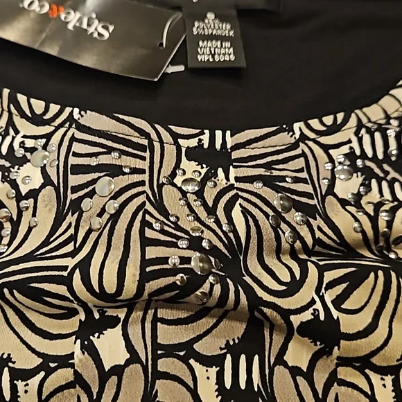 Brand New Style&Co black long sleeve top with flair bottom - Picture 3 of 4